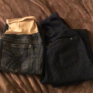 2 maternity jeans  indigo blue size medium